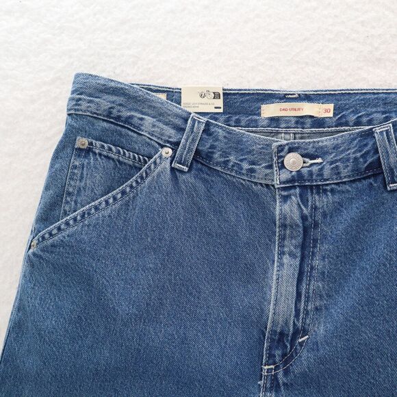 Levi's Loose Fit Jeans Women's 30 Blue Utility Dad Mid Rise Straight Leg Big E - Picture 4 of 13